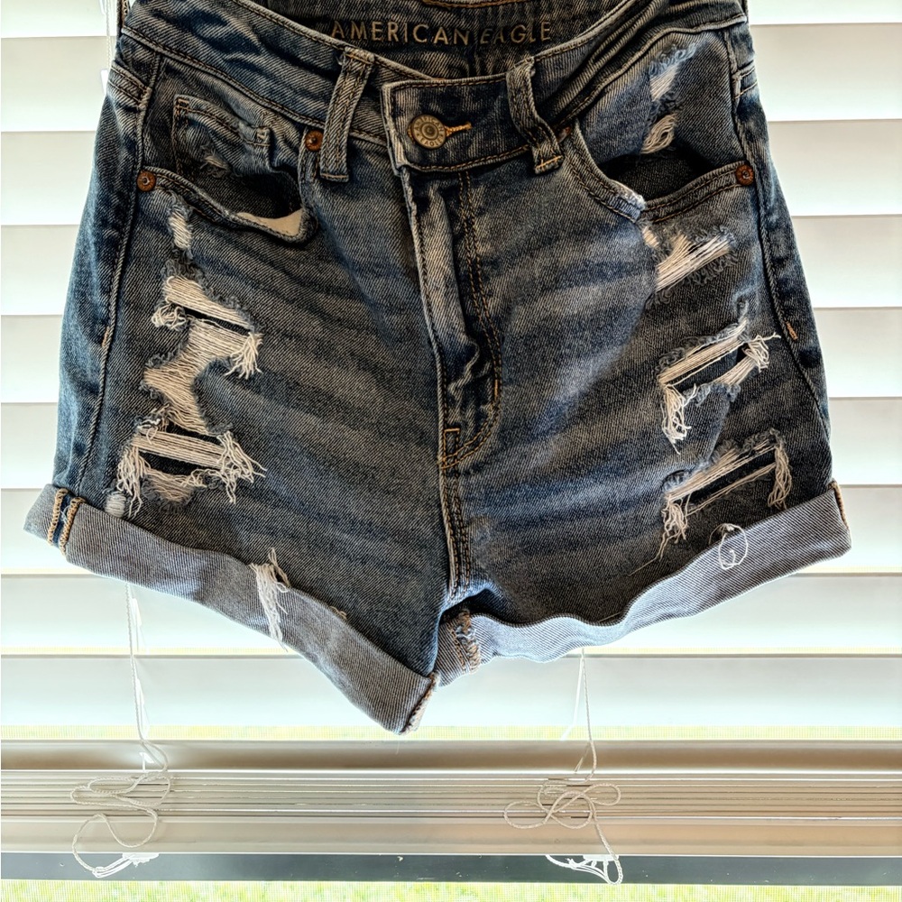 American Eagle Outfitters Ripped Blue Jean Shorts